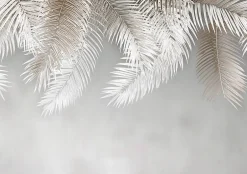 Papier Peint Panoramique Intissé Feuilles Suspendu Beige - 400x280 cm - Papier Peint Chambre et salon-Wallarena Best