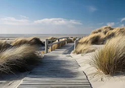 Papier Peint Panoramique Intissé Plage Mer Beige - 400x280 cm - Papier Peint Chambre et salon-Wallarena Online