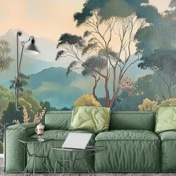 Papier Peint Panoramique Intissé 3D Jungle Nature Foret 400x280 cm - Colle Inclus - Moderne XXL Papier Peint por Chambre Salon-Wallarena Hot