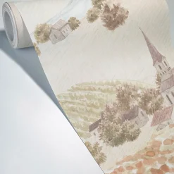 99Deco Papier peint panoramique - Campagne - Rouge - intissé : 150g/m² - 7 lés : 336x270cm