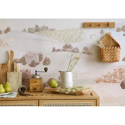 99Deco Papier peint panoramique - Campagne - Rouge - intissé : 150g/m² - 7 lés : 336x270cm