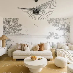 Acte Déco Papier peint panoramique Côtes Sauvages, Noir et blanc 525 x 250cm