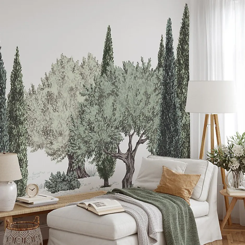 99DECO Papier peint panoramique - Tivoli - Vert - intissé : 150g/m² - 7 lés : 336x270cm