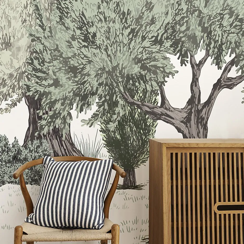 99DECO Papier peint panoramique - Tivoli - Vert - intissé : 150g/m² - 7 lés : 336x270cm