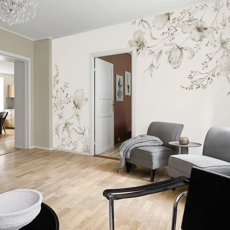 Papier peint panoramique Azulejos, Beige 225 x 250cm-Acte Déco Outlet