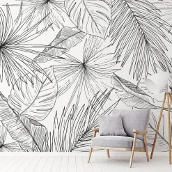 Papier peint panoramique - Lamnar - Noir - intissé : 150g/m² - 7 lés : 336x270cm-99DECO Online