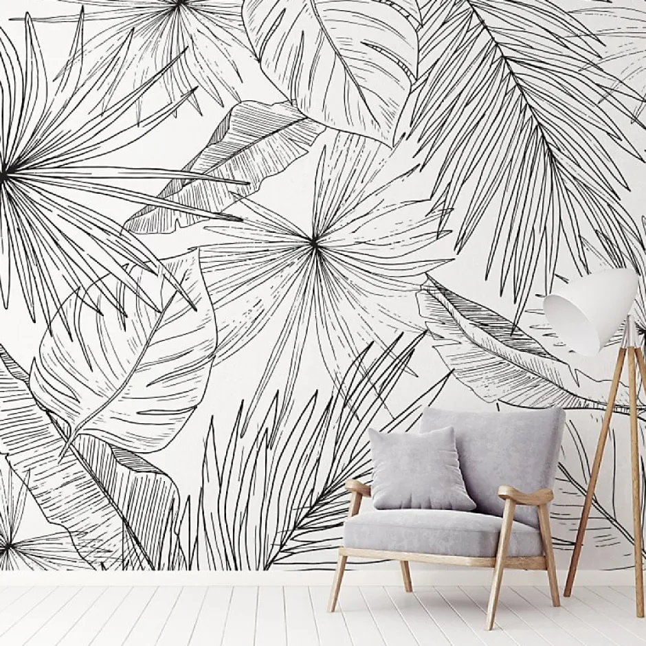 Papier peint panoramique - Lamnar - Noir - intissé : 150g/m² - 7 lés : 336x270cm-99DECO Online