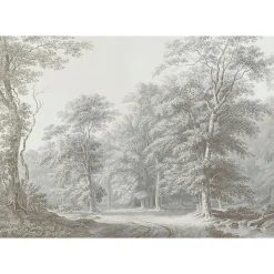 Art for the Home Papier peint panoramique XXL Forêt Bucolique 400 x 280cm Gris vert