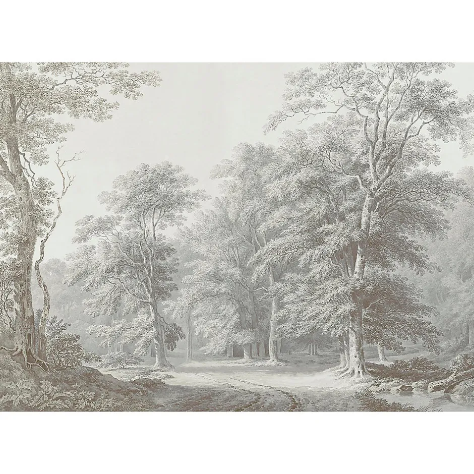 Art for the Home Papier peint panoramique XXL Forêt Bucolique 400 x 280cm Gris vert