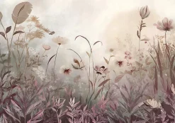 Wallarena Papier Peint Panoramique Intissé Fleurs Prairie Beige - 400x280 cm - Papier Peint Chambre et salon