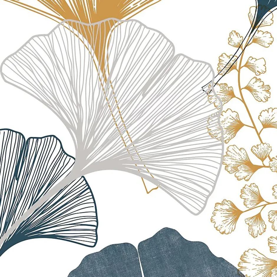 99DECO Papier peint panoramique - Gingko - Multicolore - intissé : 150g/m² - 5 lés : 240x270cm