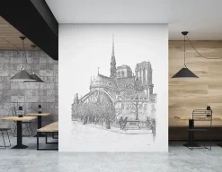 Papier peint panoramique Notre Dame - Noir-Lé Papiers de Ninon Hot
