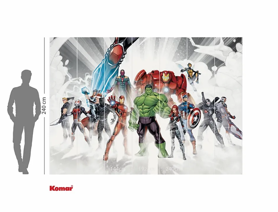 Komar Papier peint panoramique sur intissée de - Marvel Avengers Unite - Taille: 336 x 240 cm