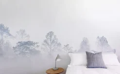 Acte Déco Papier peint panoramique Brumes matinales, Bleu 150 x 250cm