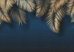 Wallarena Papier Peint Panoramique Intissé Feuilles Suspendu Bleu - 350x250 cm - Papier Peint Chambre et salon