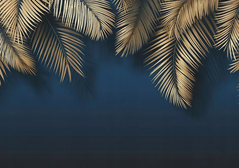 Wallarena Papier Peint Panoramique Intissé Feuilles Suspendu Bleu - 350x250 cm - Papier Peint Chambre et salon