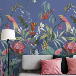 GoodHome Papier peint panoramique Intissé Turquoise ble foncé 280 x 159 cm