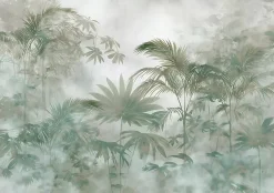 Wallarena Papier Peint Panoramique Intissé Jungle Feuilles Vert - 400x280 cm - Papier Peint Chambre et salon