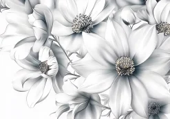 Papier Peint Panoramique Intissé 3D Fleurs Floral 350x250 cm - Colle Inclus - Moderne Papier Peint Intissé Chambre Salon-Wallarena New