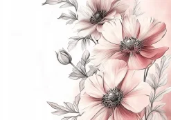 Wallarena Papier Peint Panoramique Intissé Fleurs Floral 350x250 cm - Colle Inclus - Moderne Papier Peint Intissé Chambre Salon