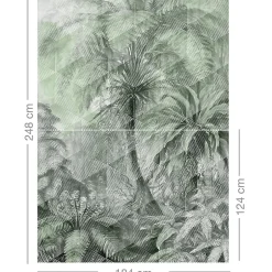 GoodHome Papier peint panoramique Intissé Tanan vert pâle 184 x 248 cm