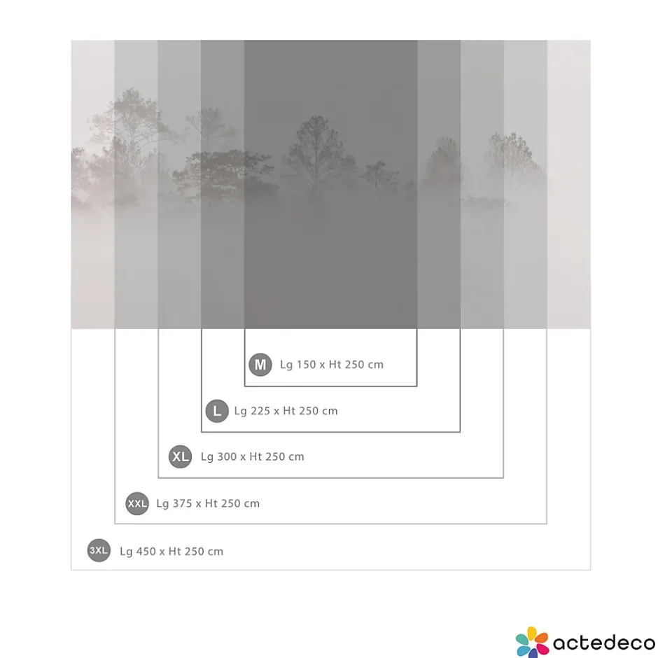 Acte Déco Papier peint panoramique Brumes matinales, Beige 375 x 250cm