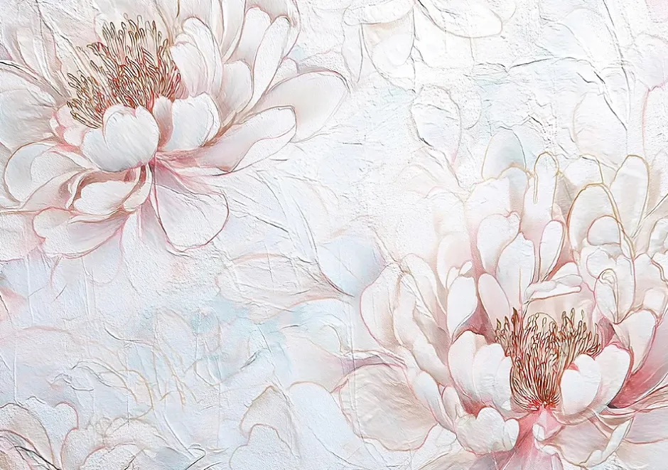 Wallarena Papier Peint Panoramique Intissé Fleurs Pivoines Rose - 400x280 cm - Papier Peint Chambre et salon