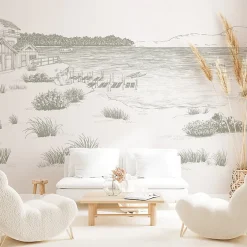 Papier peint panoramique - Cap Ferret - Vert - intissé : 150g/m² - 9 lés : 432x270cm-99DECO Discount