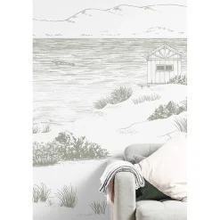 Papier peint panoramique - Cap Ferret - Vert - intissé : 150g/m² - 9 lés : 432x270cm-99DECO Discount