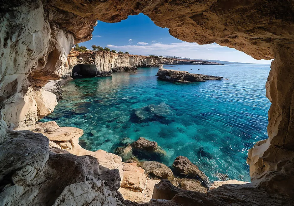 Papier Peint Panoramique Intissé 3D Grotte Brun - 350x250 cm - Papier Peint Chambre et salon-Wallarena Online