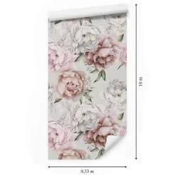 Muralo Papier Peint PIVOINES Feuilles Nature Pour La Chambre