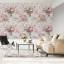Muralo Papier Peint PIVOINES Feuilles Nature Pour La Chambre