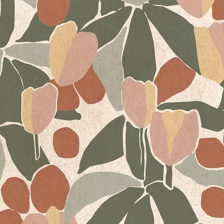 GoodHome Papier peint pré-encollé vinyle intissé fleuri Easy Roll Bahulu multicolore l.53 x H.1005 cm