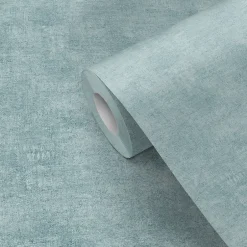 GoodHome Papier peint pré-encollé vinyle intissé uni bleu pailleté Easy Roll Bagatelle l.53 x H.1005 cm