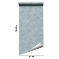 GoodHome Papier peint pré-encollé vinyle intissé uni bleu pailleté Easy Roll Bagatelle l.53 x H.1005 cm