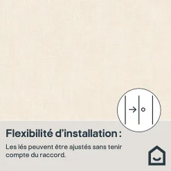 GoodHome Papier peint pré-encollé vinyle intissé uni beige Easy Roll Coppins l.53 x H.1005 cm