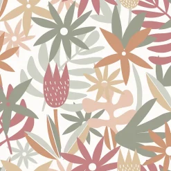 Papier peint pré-encollé vinyle fleuri Easy Roll Basil fleurs multicolore l.53 x H.1005 cm-GoodHome Sale