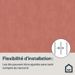 GoodHome Papier peint pré-encollé vinyle intissé uni terracotta Easy Roll Coppins l.53 x H.1005 cm