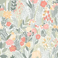 Papier peint pré-encollé vinyle intissé fleuri Easy Roll Aristea multicolore l.53 x H.1005 cm-GoodHome Best