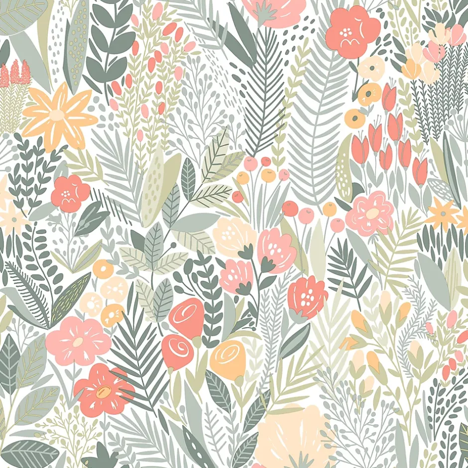 Papier peint pré-encollé vinyle intissé fleuri Easy Roll Aristea multicolore l.53 x H.1005 cm-GoodHome Best