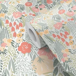 Papier peint pré-encollé vinyle intissé fleuri Easy Roll Aristea multicolore l.53 x H.1005 cm-GoodHome Best