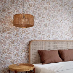 Papier peint pré-encollé vinyle intissé fleuri rose Easy Roll Lovko l.53 x H.1005 cm-GoodHome Best