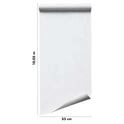 GoodHome Papier peint pré-encollé vinyle intissé uni blanc Easy Roll Coppins l.53 x H.1005 cm