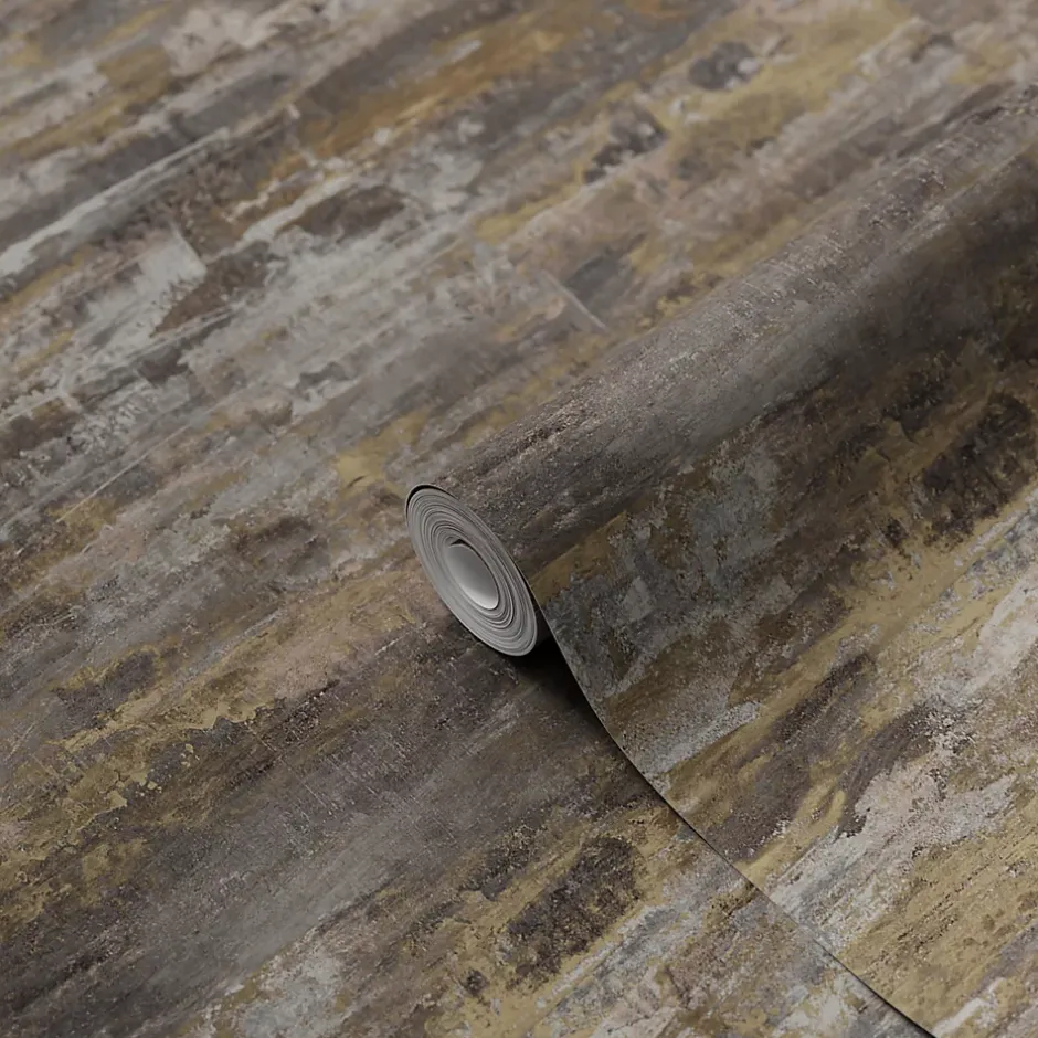 Papier peint pré-encollé vinyle intissé effet mur de béton Asisite aspect béton gris l.53 x H.1005 cm-GoodHome Sale