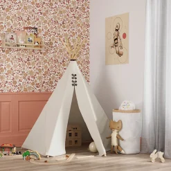 Papier peint pré-encollé vinyle fleuri Easy Roll Aani fleurs terracotta, rose l.53 x H.1005 cm-GoodHome New