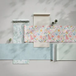 GoodHome Papier peint pré-encollé vinyle intissé uni vert pailleté Easy Roll Bagatelle l.53 x H.1005 cm