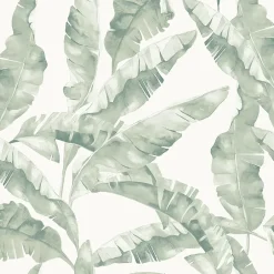 Papier peint pré-encollé vinyle intissé feuillage Easy Roll Halton vert l.53 x H.1005 cm-GoodHome