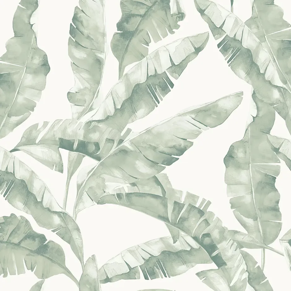 Papier peint pré-encollé vinyle intissé feuillage Easy Roll Halton vert l.53 x H.1005 cm-GoodHome