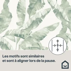 Papier peint pré-encollé vinyle intissé feuillage Easy Roll Halton vert l.53 x H.1005 cm-GoodHome