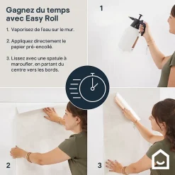 Papier peint pré-encollé vinyle intissé feuillage Easy Roll Halton vert l.53 x H.1005 cm-GoodHome